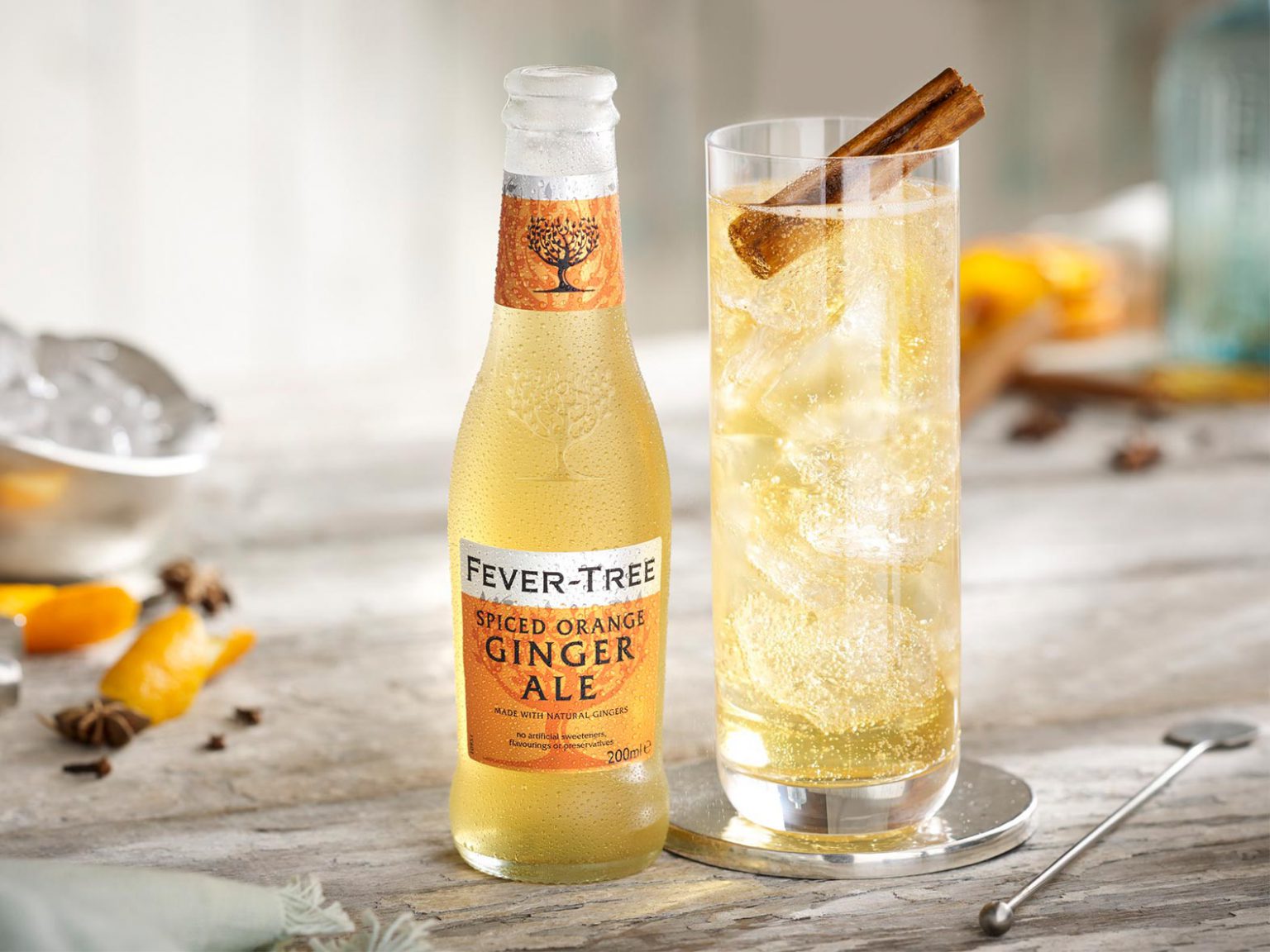 Fever-Tree Premium Spiced Orange Ginger Ale 8x200ml Bottles | Drinkland