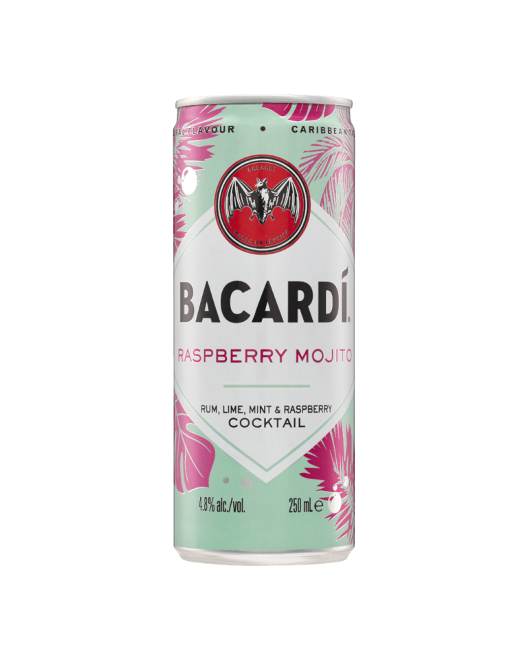 Bacardi Cocktail Raspberry Mojito 4 Pack 250ml Can | Drinkland